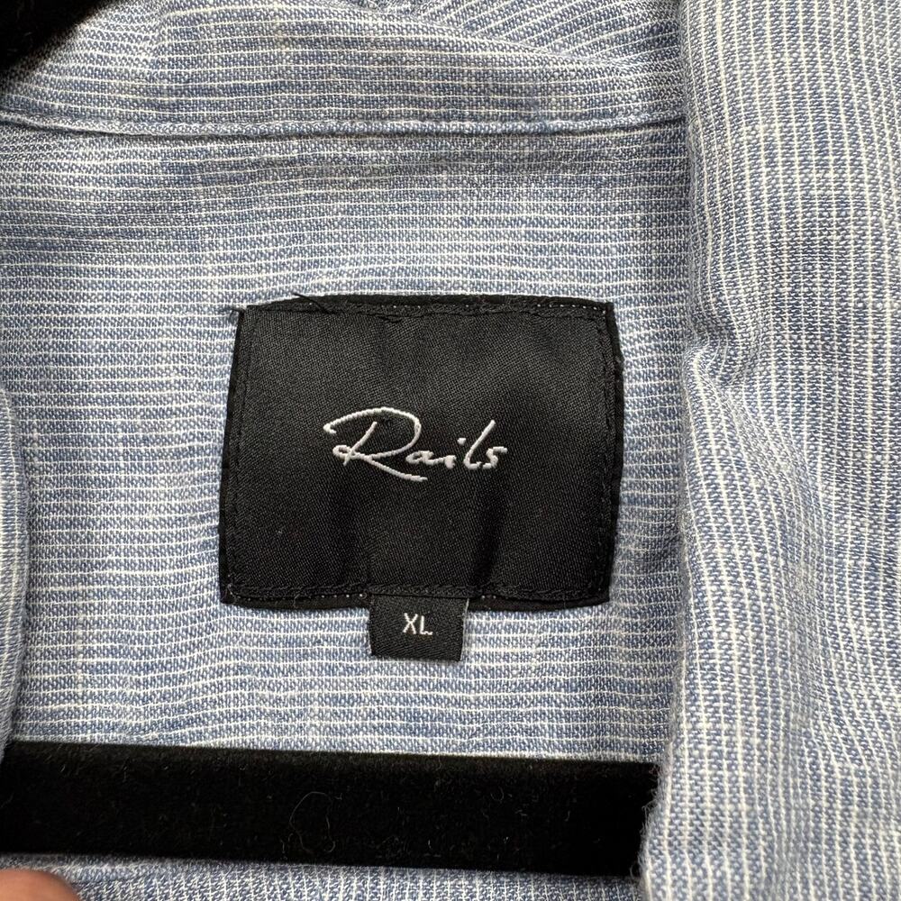 Rails Linen Striped Collared Button Up Men’s Xl C… - image 5